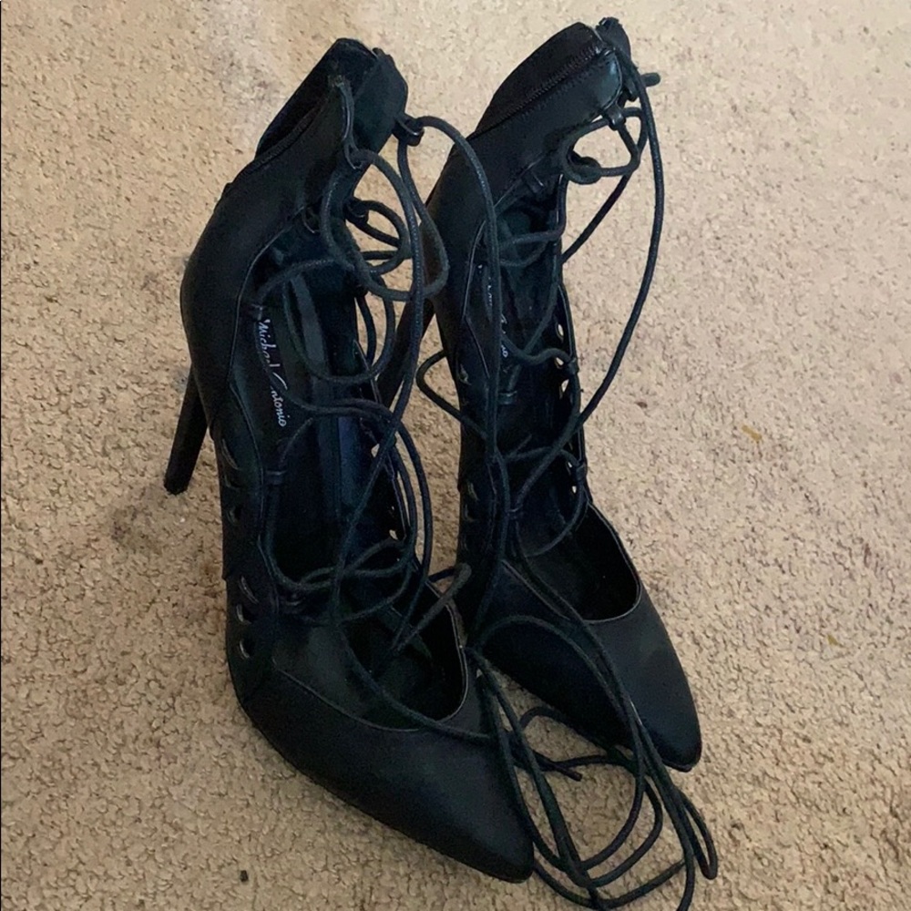 Michael antonio lace up platform heels